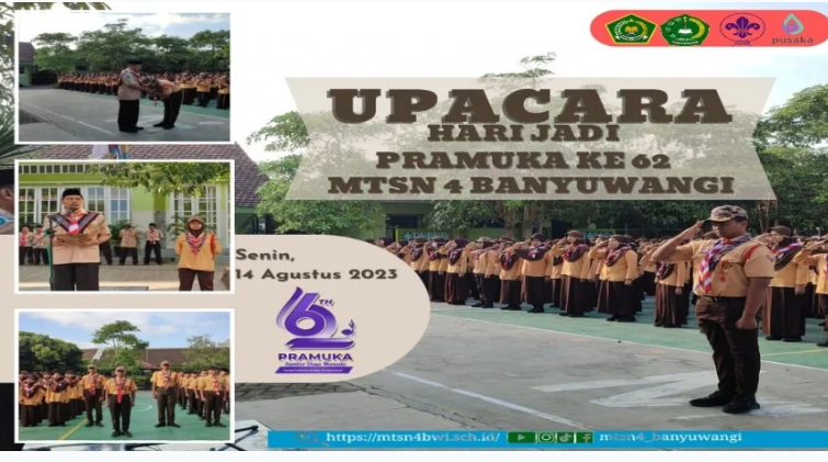 MTsN 4 Banyuwangi Gelar Upacara Peringati Hari Jadi Pramuka Ke-62